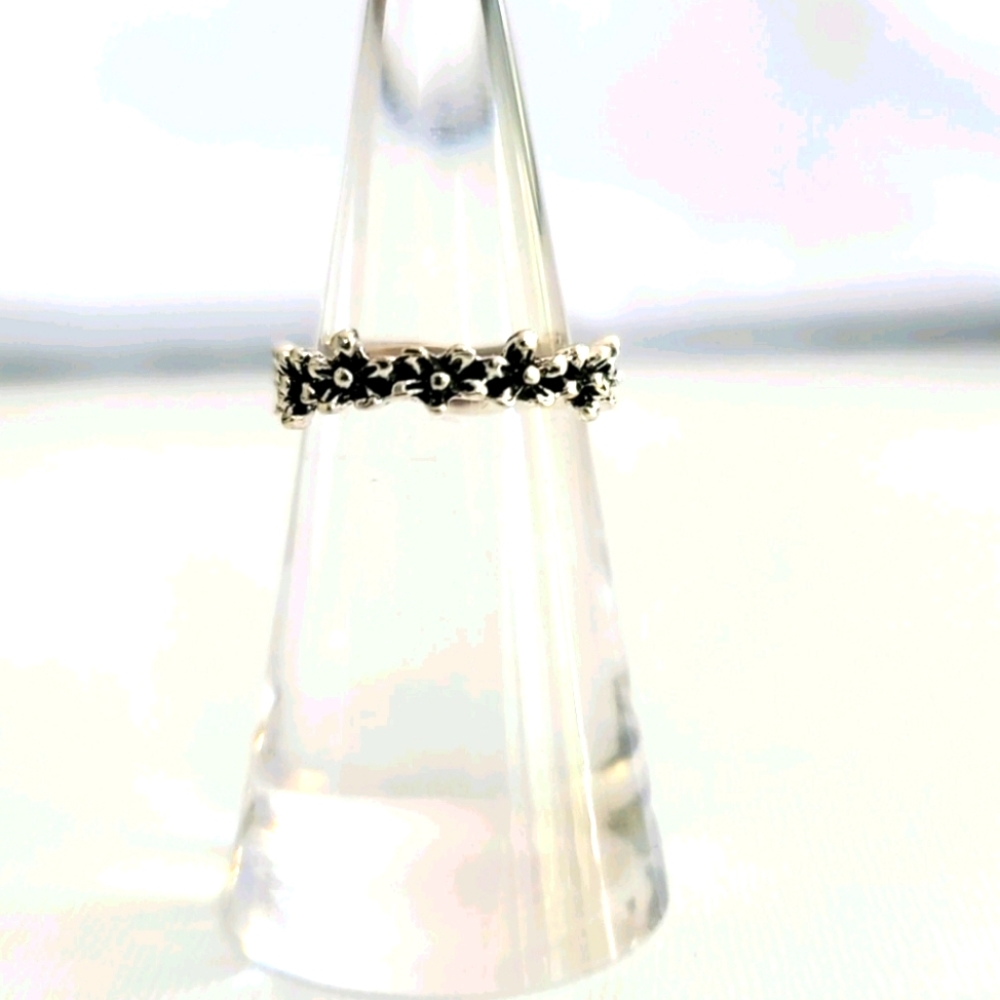 Vintage Silver Flower Ring Size 5.5 Women's Jewelry